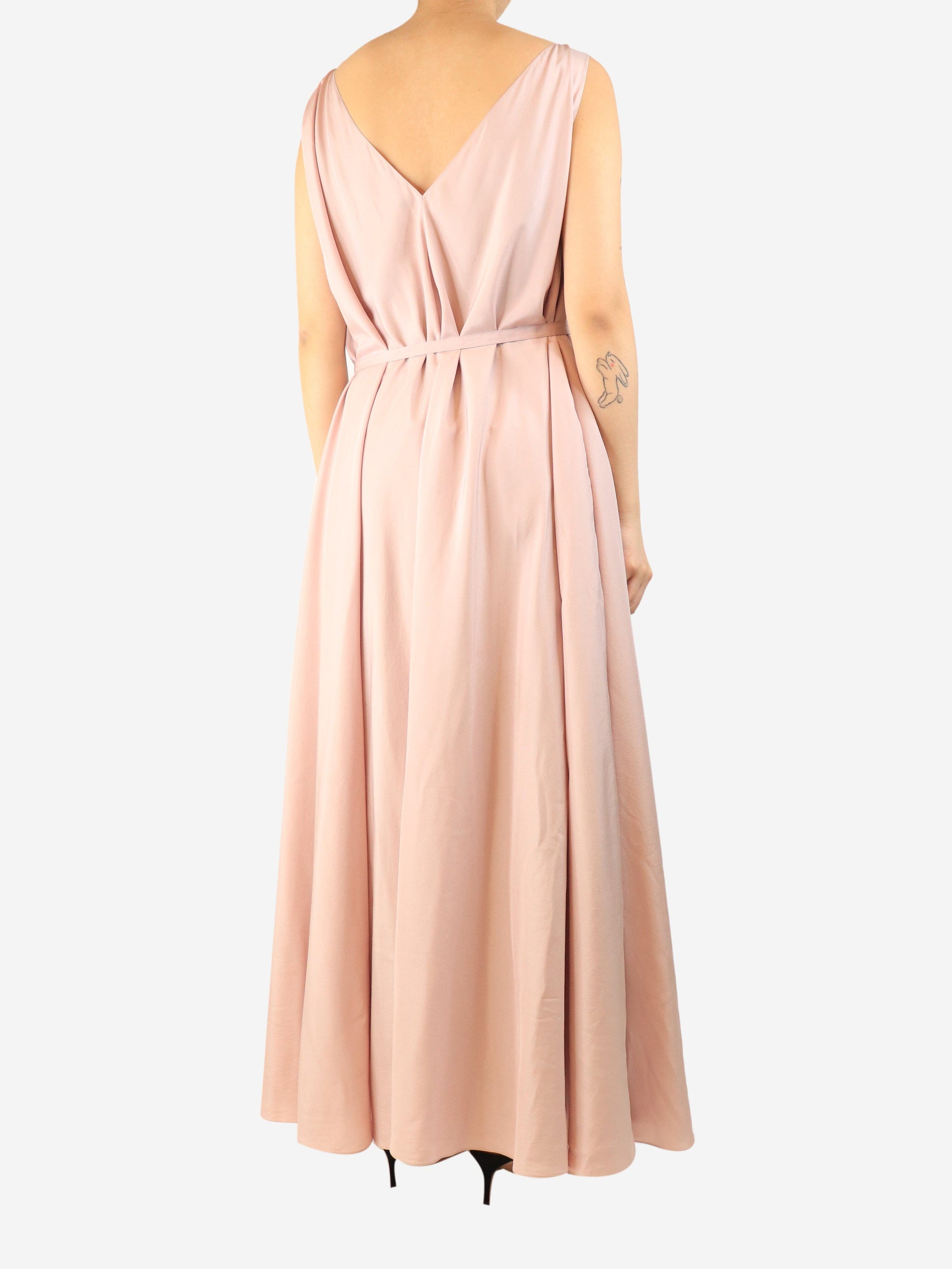 The Row pre-owned pink sleeveless silk maxi dress - size S