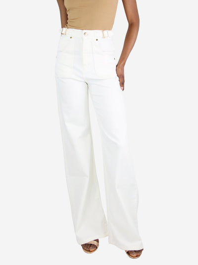 Cream flared trousers - size UK 4 Trousers Donna Ida 