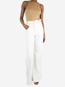 Donna Ida Cream flared trousers - size UK 4