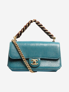 Chanel Turquoise exotic mini flap shouder bag