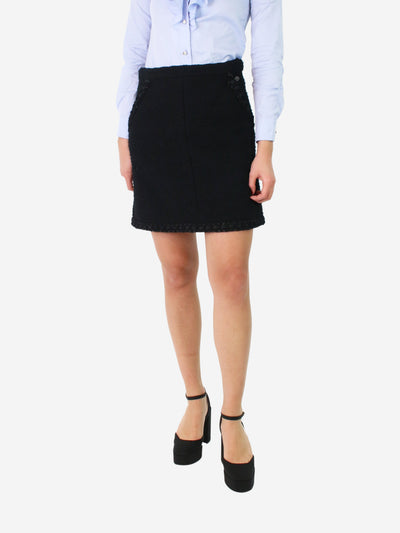 Black tweed mini skirt - size UK 10 Skirts Chanel 