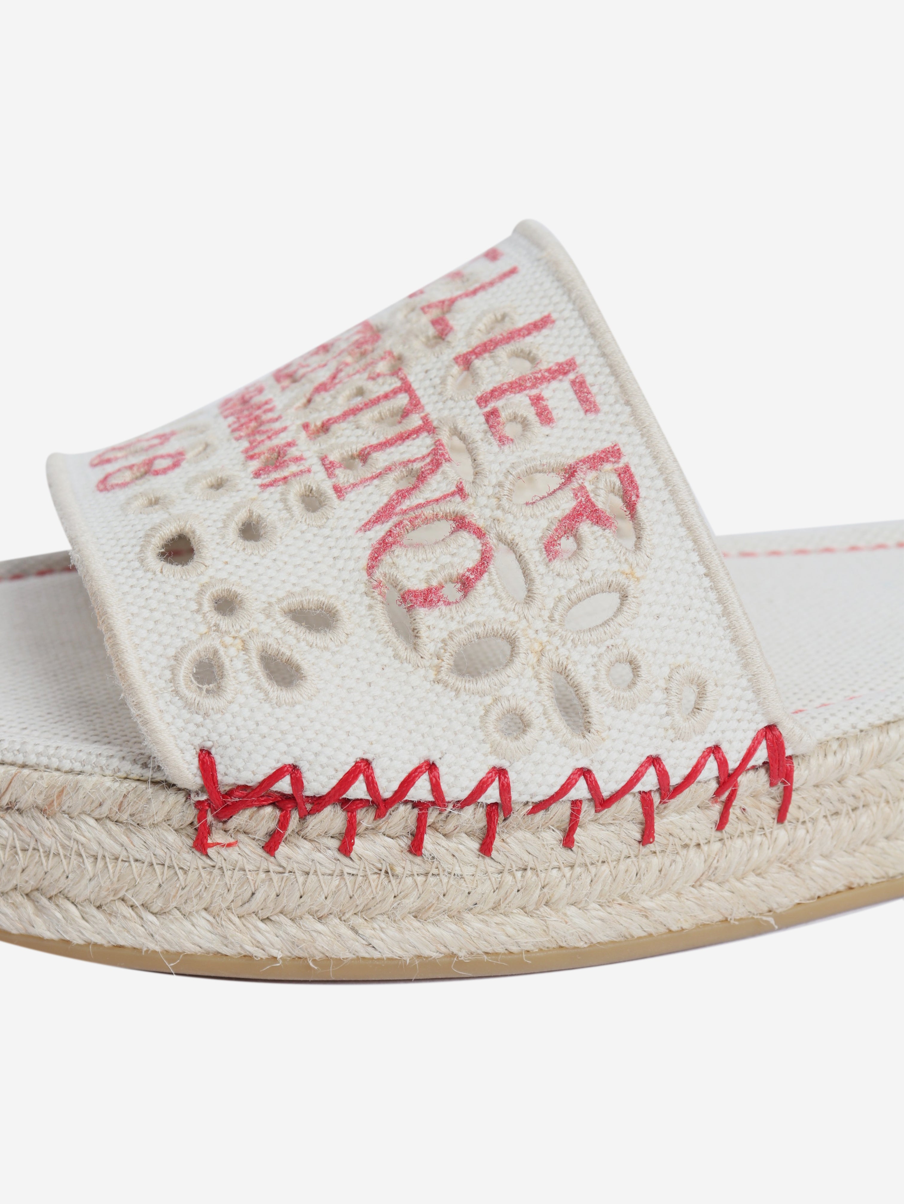 Cream Atelier broderie slides - size EU 40 (UK 7)