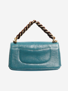 Chanel Turquoise exotic mini flap shouder bag