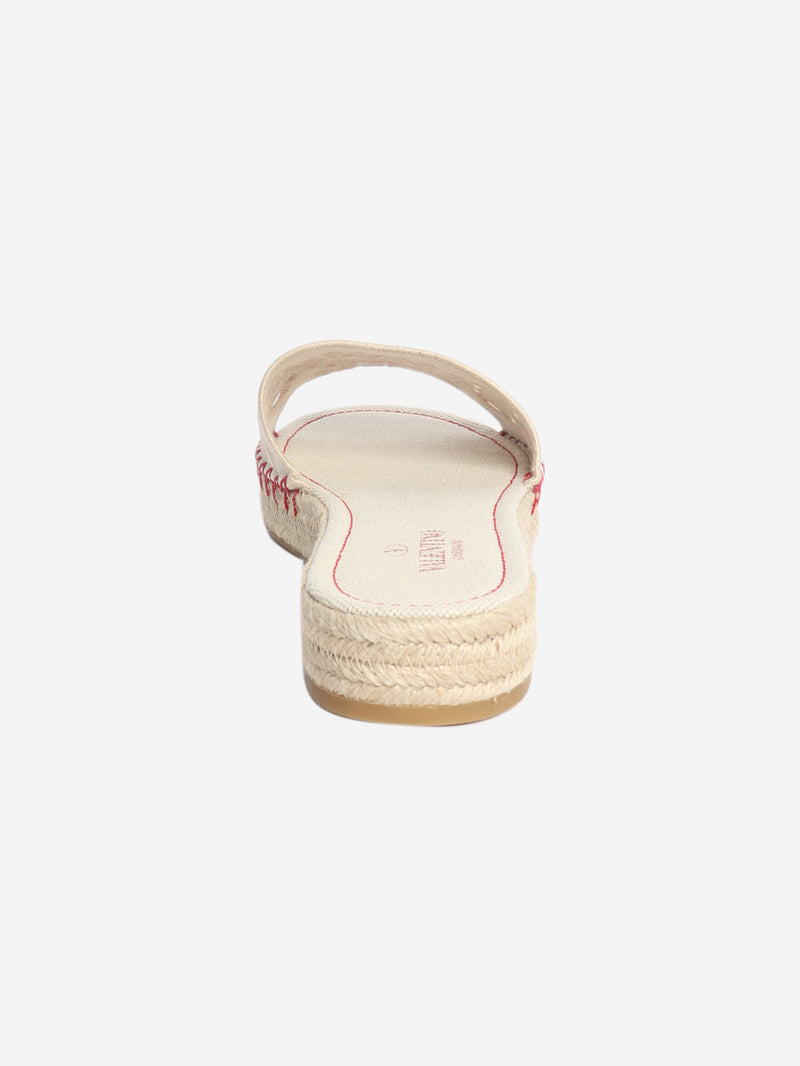 Cream Atelier broderie slides - size EU 40 (UK 7)