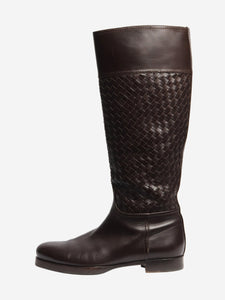 Bottega Veneta Brown leather riding boots - size EU 38 (UK 5)