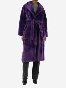 Blancha Purple shearling reversible coat - size UK 6