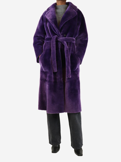 Purple shearling reversible coat - size UK 6 Coats & Jackets Blancha 