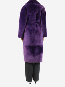 Blancha Purple shearling reversible coat - size UK 6