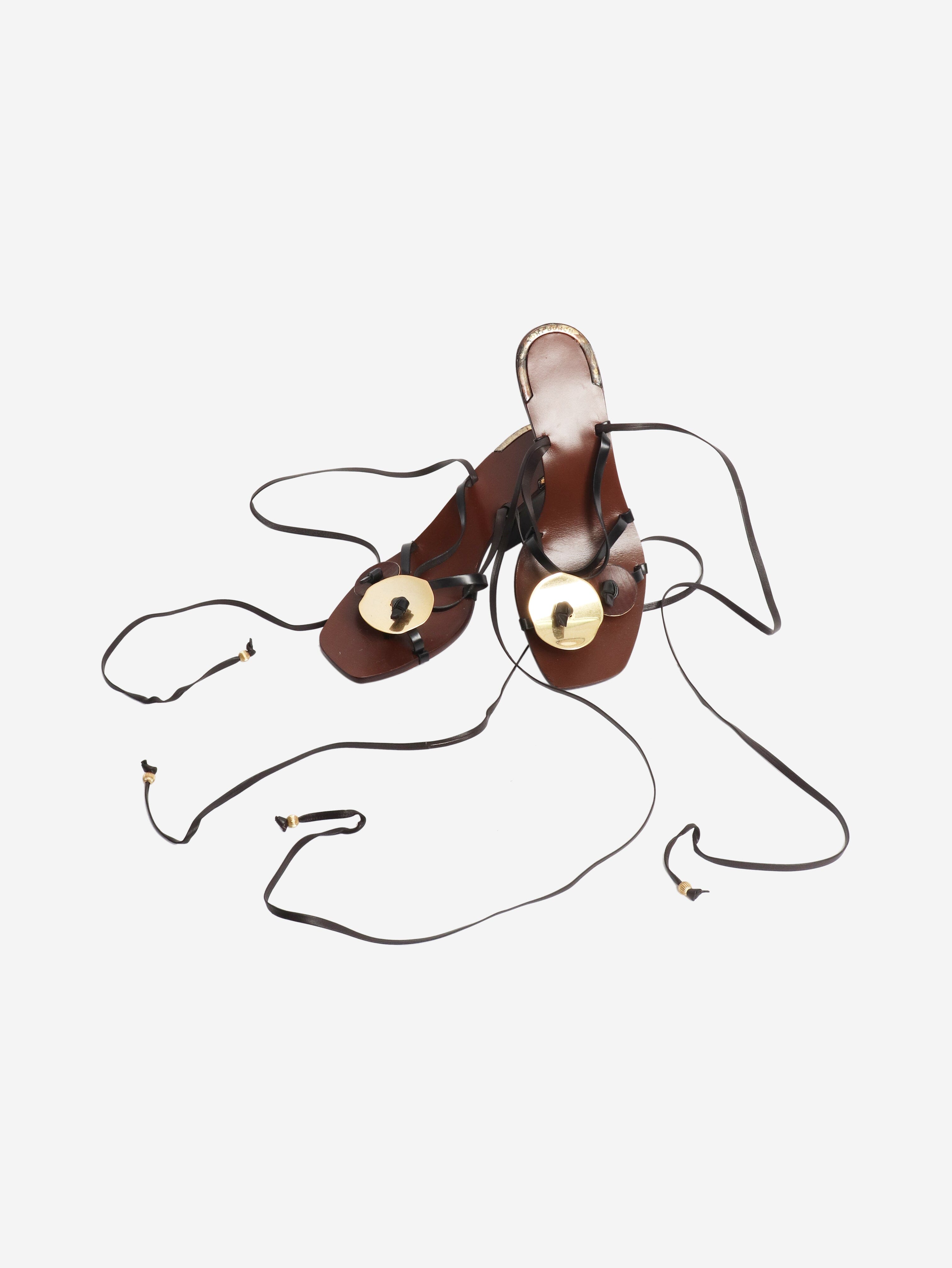 Brown Patos heeled sandals - size EU 38.5 Heels Tory Burch 