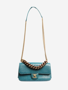 Chanel Turquoise exotic mini flap shouder bag