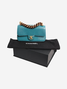 Chanel Turquoise exotic mini flap shouder bag