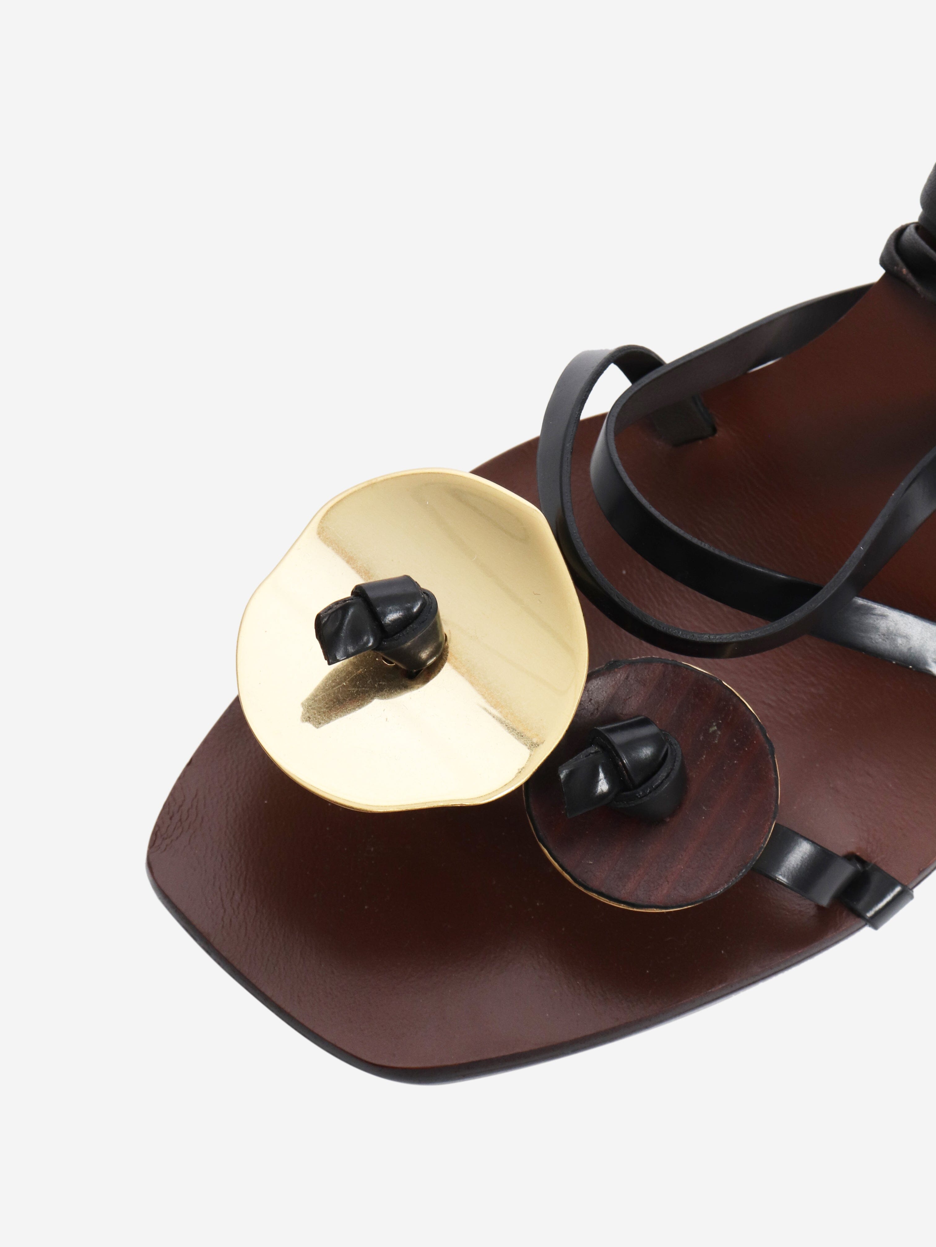 Brown Patos heeled sandals - size EU 38.5 Heels Tory Burch 