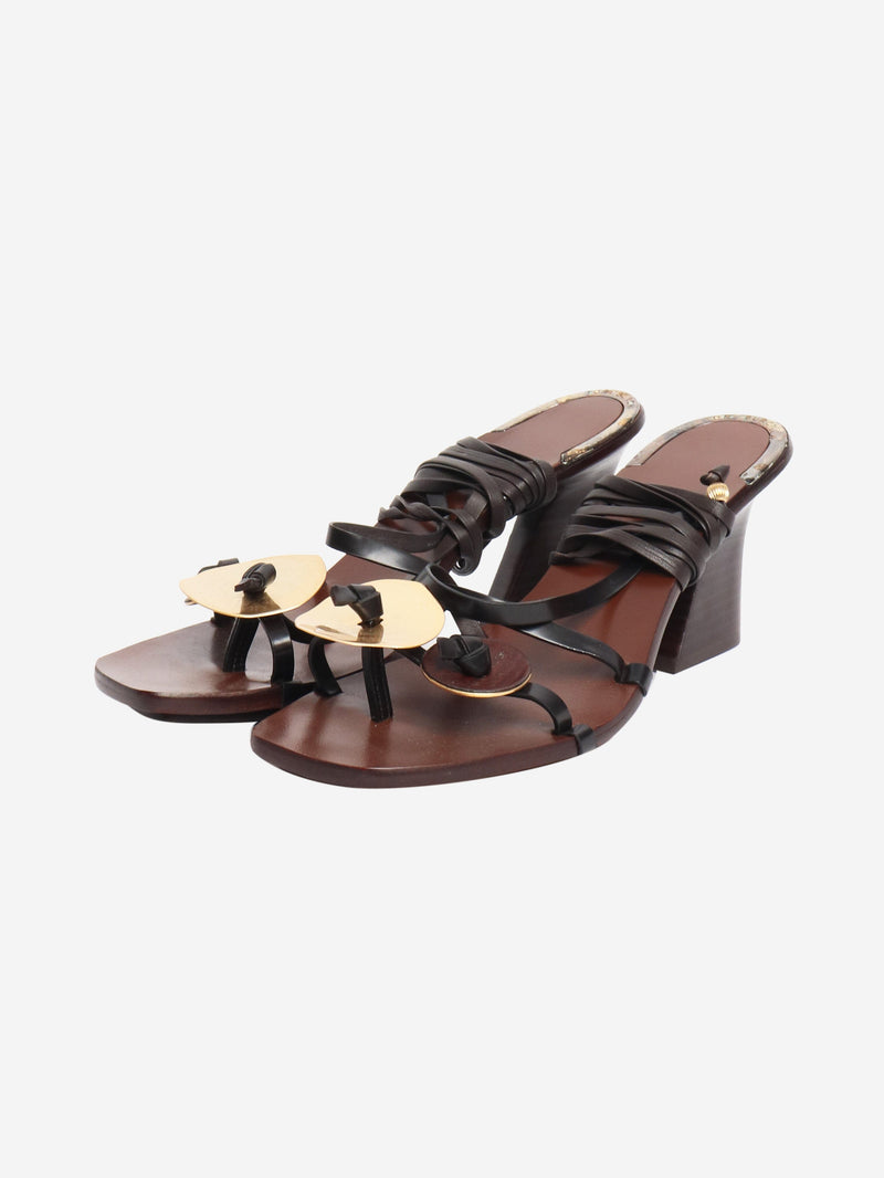 Brown Patos heeled sandals - size EU 38.5 Heels Tory Burch 
