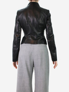 Joseph Black leather jacket - size UK 8