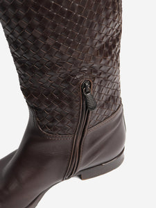 Bottega Veneta Brown leather riding boots - size EU 38 (UK 5)