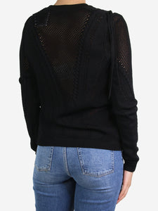 Ronny Kobo Black fringed loose-knit jumper - size S