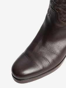 Bottega Veneta Brown leather riding boots - size EU 38 (UK 5)