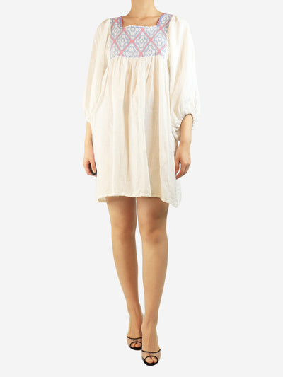 White linen-blend mini dress - size M Dresses Nina Leuca 