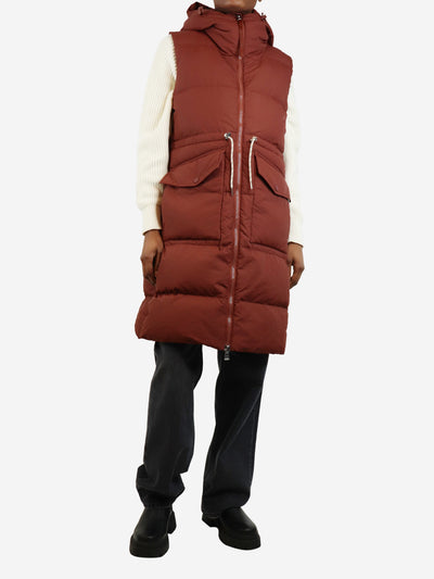 Rust red sleeveless long puffer - size XS Coats & Jackets Varley 