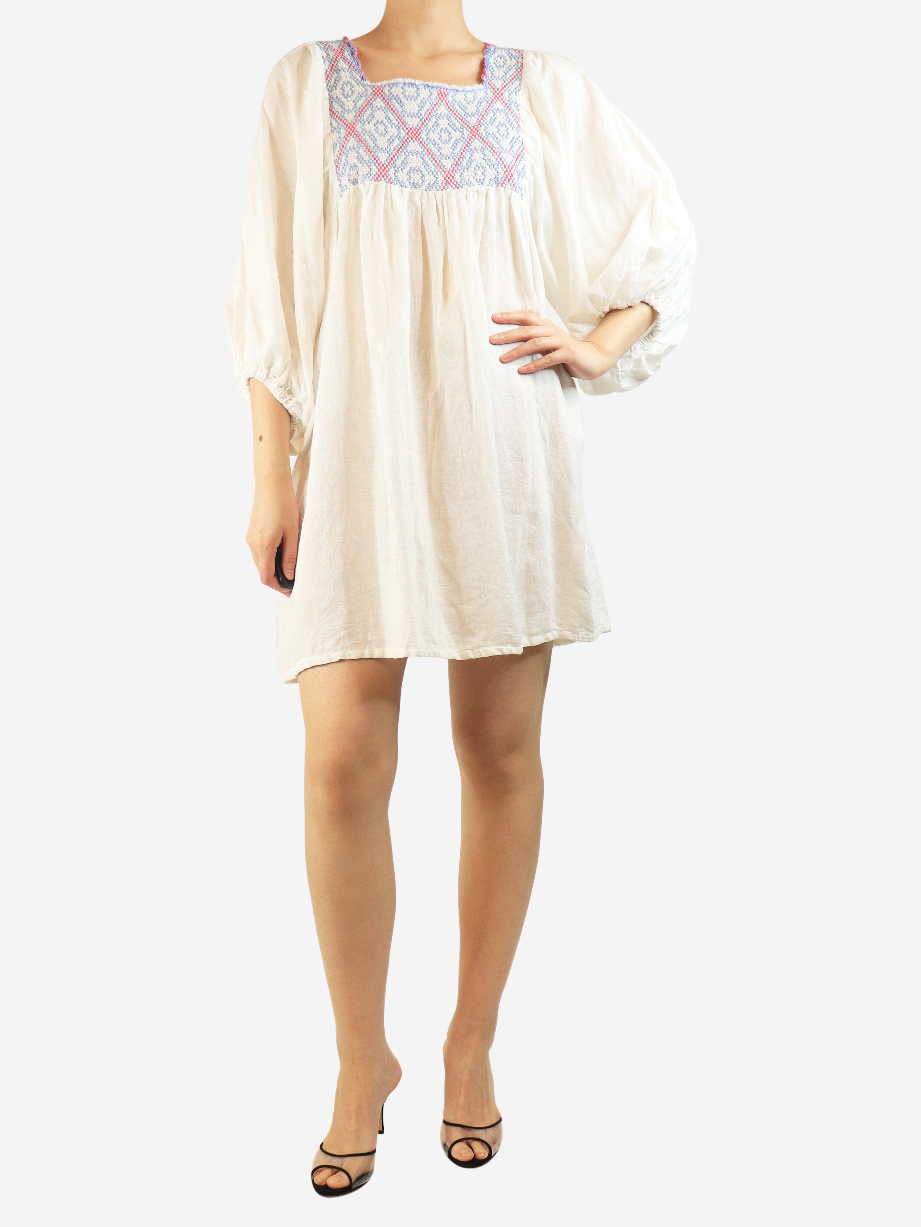 White linen-blend mini dress - size M Dresses Nina Leuca 