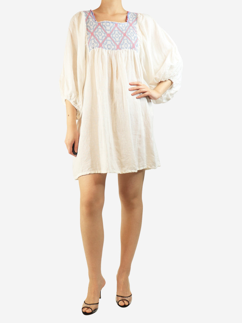 White linen-blend mini dress - size M Dresses Nina Leuca 