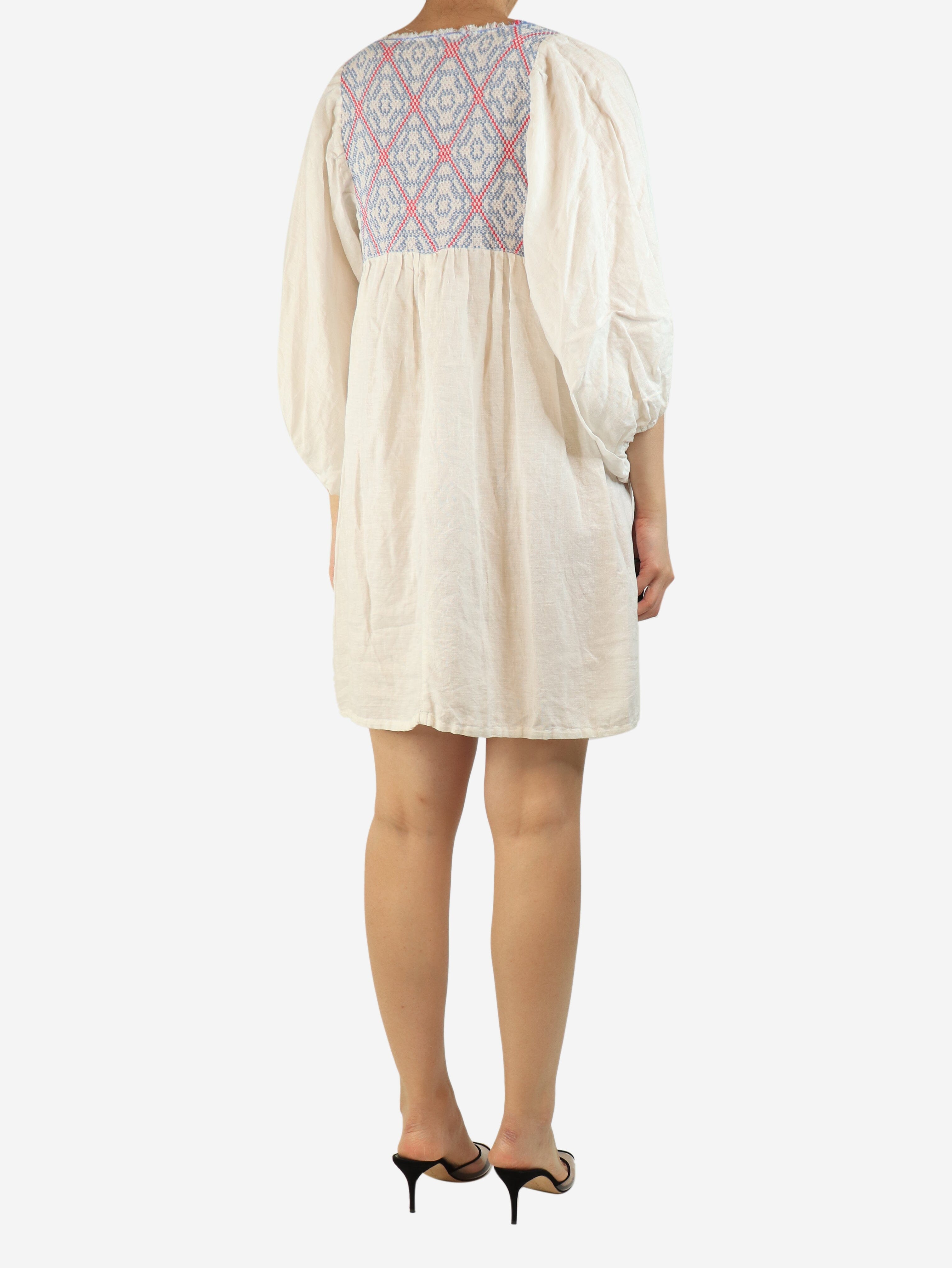 White linen-blend mini dress - size M Dresses Nina Leuca 