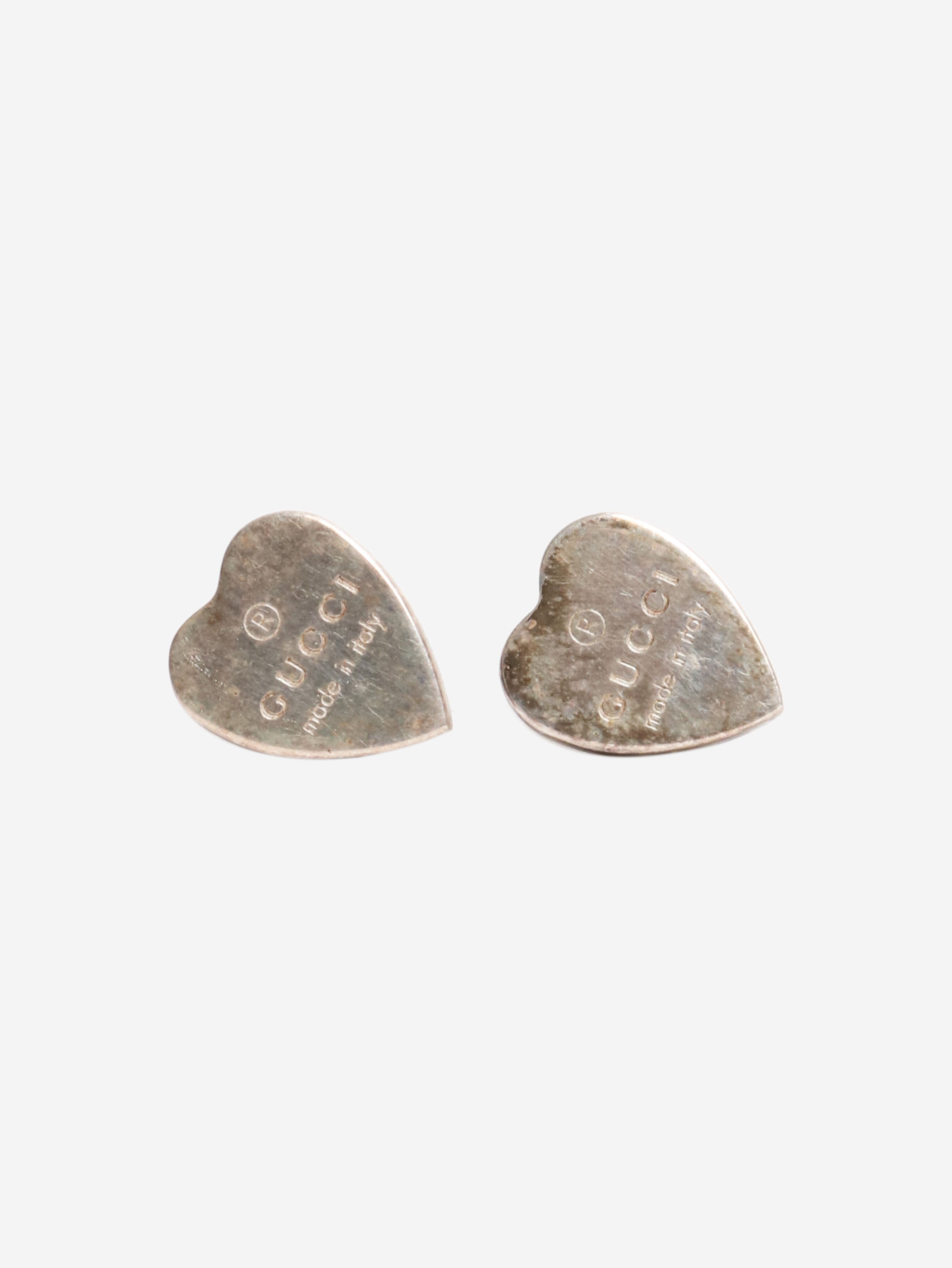 Sterling silver heart stud earrings Earrings Gucci 