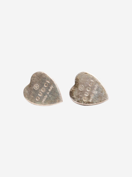 Sterling silver heart stud earrings product image