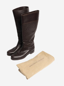 Bottega Veneta Brown leather riding boots - size EU 38 (UK 5)