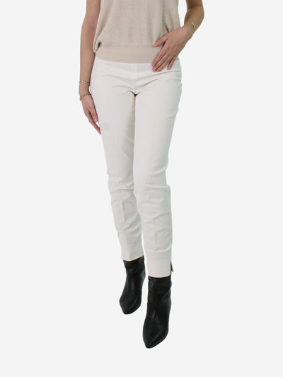 White cotton trousers - size UK 8 Trousers Emilio Pucci 