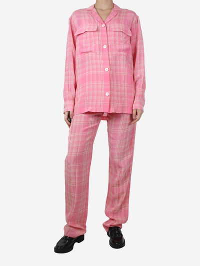 Pink light check shirt and trousers set - size UK 8 Sets Victoria Beckham 