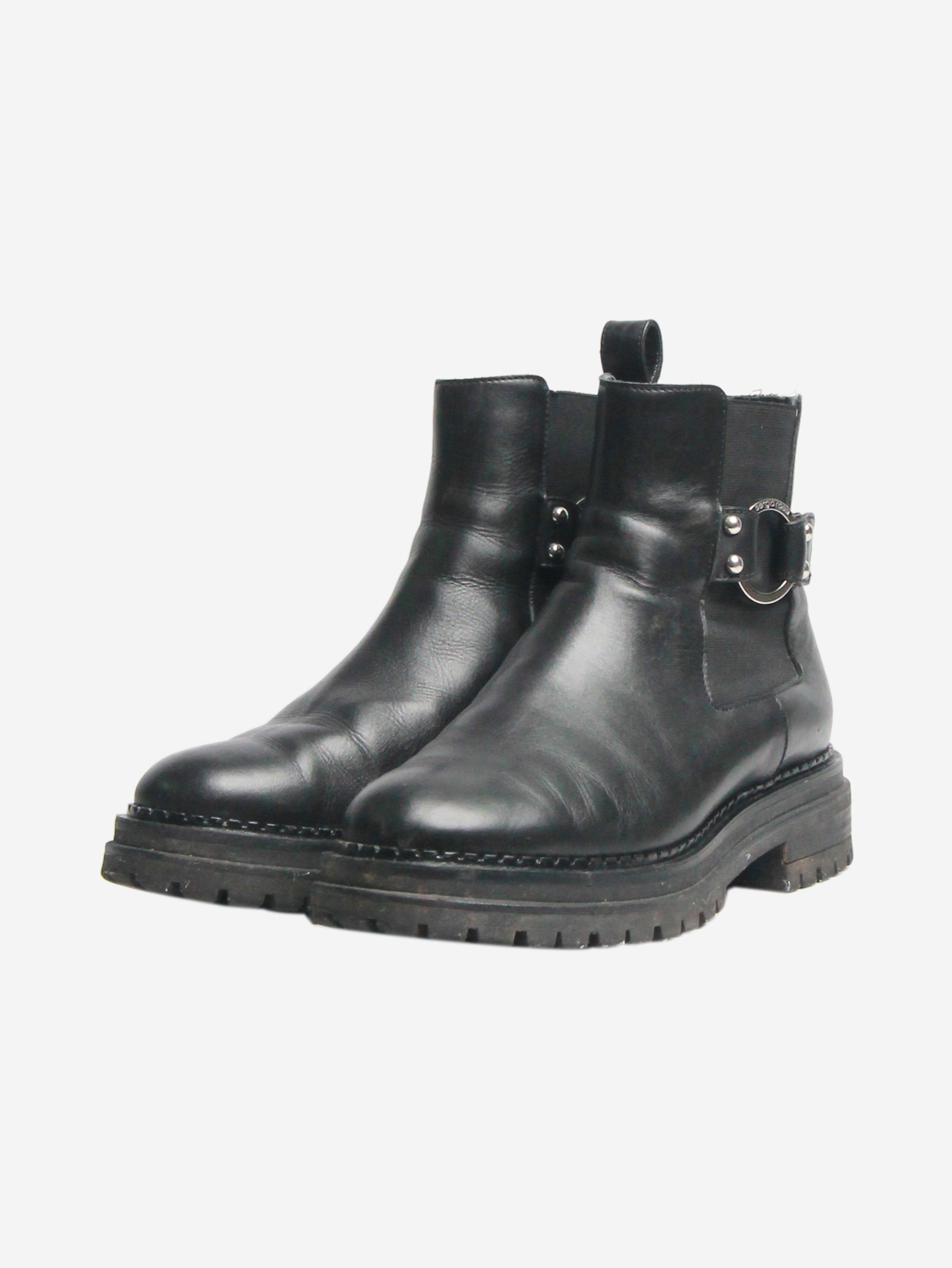 Black Motor chelsea boots - size EU 38 Boots Sergio Rossi 