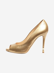 Chanel Gold heels with pearl detail - size EU 38 (UK 5)