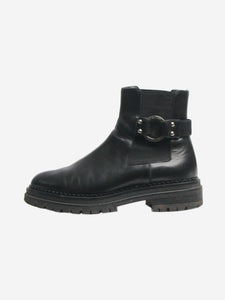 Sergio Rossi Black Motor chelsea boots - size EU 38