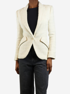 L'Agence Cream sparkly boucle blazer - size XXS