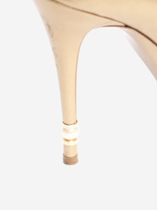 Chanel Gold heels with pearl detail - size EU 38 (UK 5)