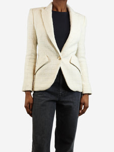 L'Agence Cream sparkly boucle blazer - size XXS