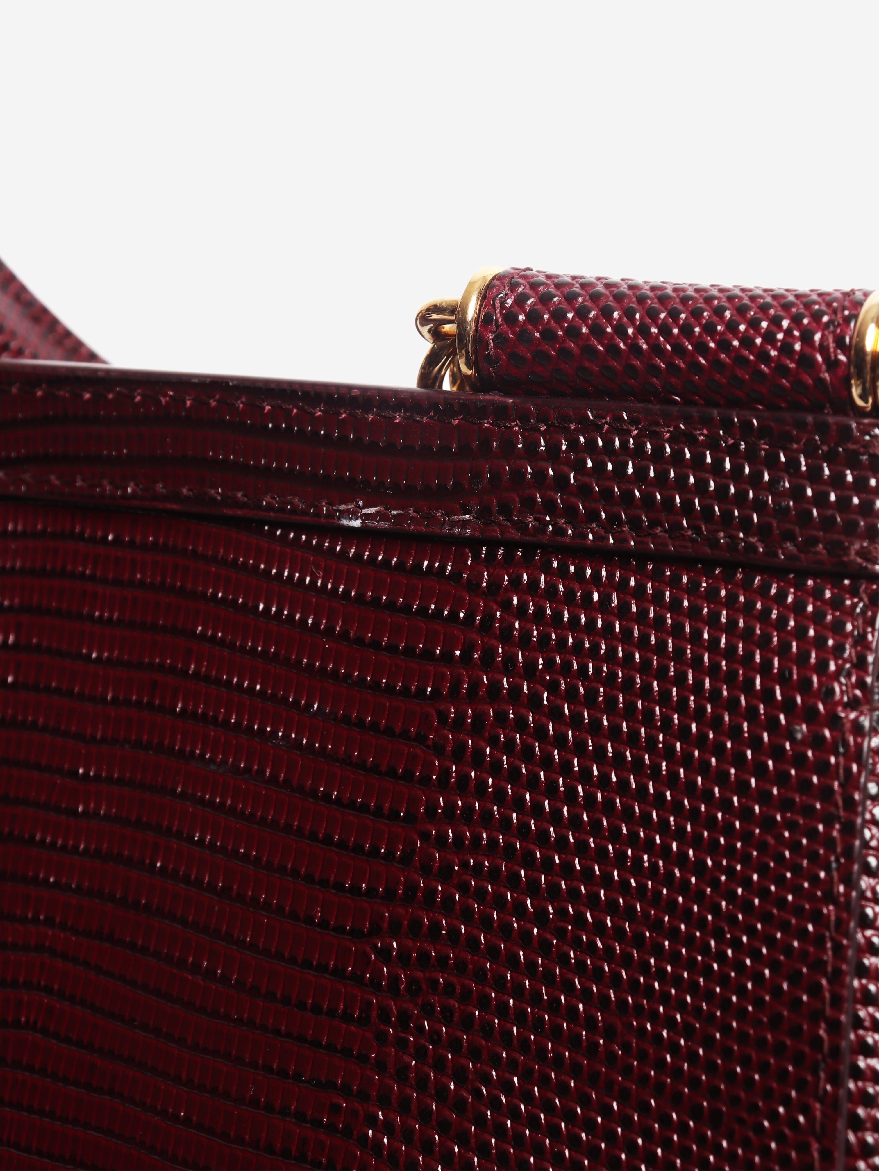 Burgundy Sicily lizard 2way bag Shoulder bags Dolce & Gabbana 