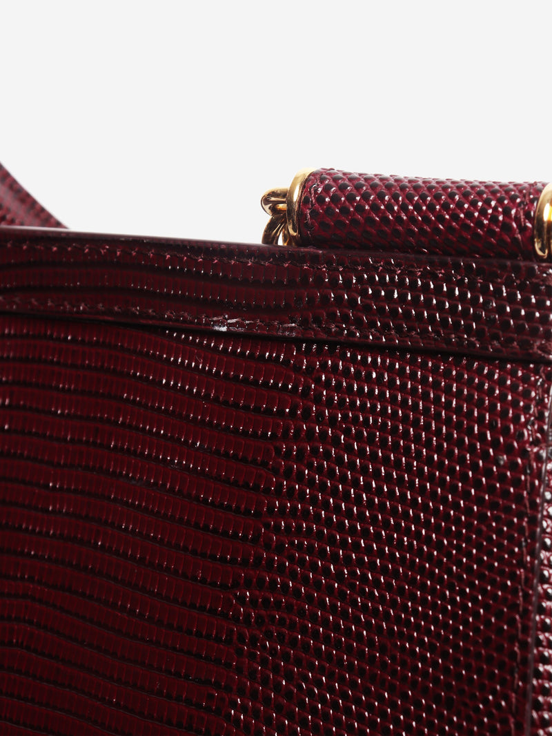 Burgundy Sicily lizard 2way bag Shoulder bags Dolce & Gabbana 