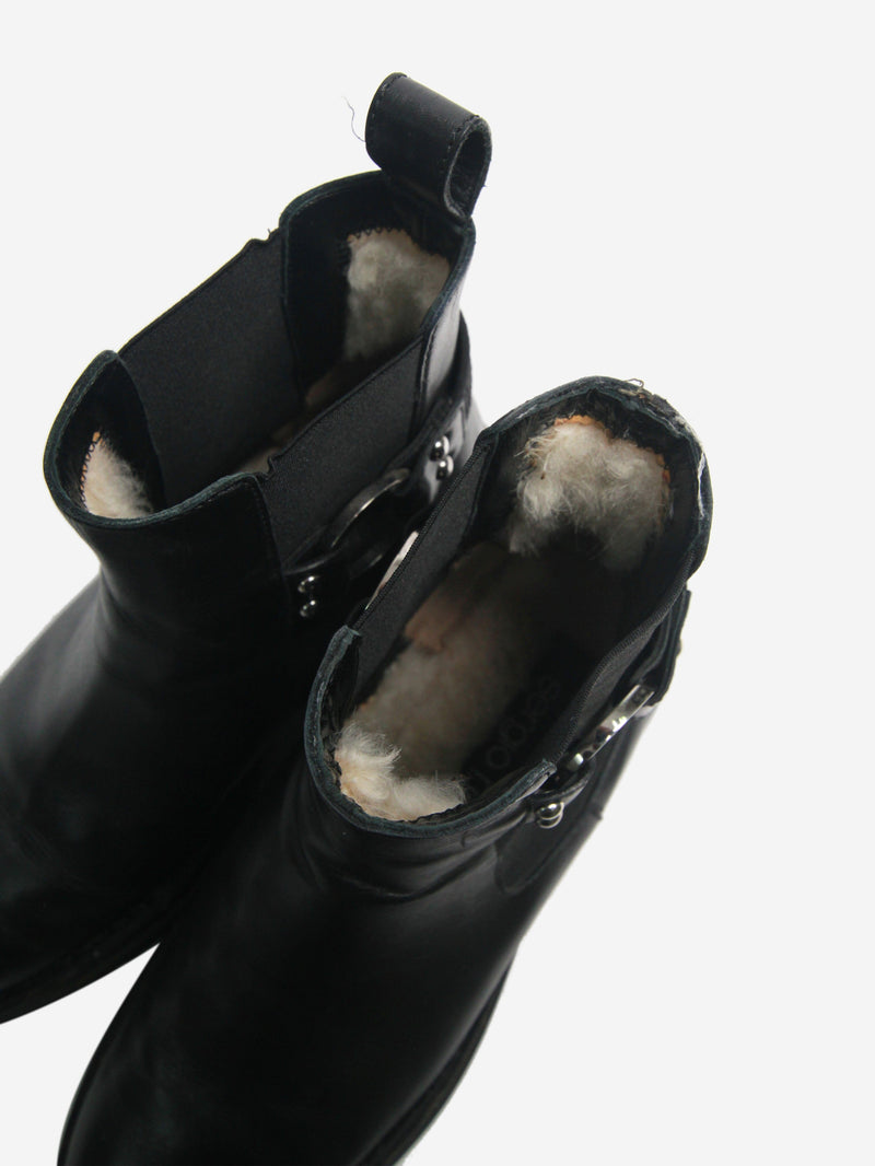 Black Motor chelsea boots - size EU 38 Boots Sergio Rossi 