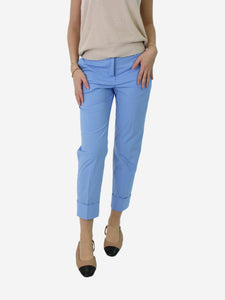 Emilio Pucci Sky blue cotton cropped trousers - size UK 6