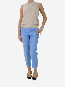 Emilio Pucci Sky blue cotton cropped trousers - size UK 6