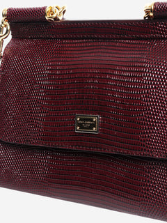 Burgundy Sicily lizard 2way bag Shoulder bags Dolce & Gabbana 