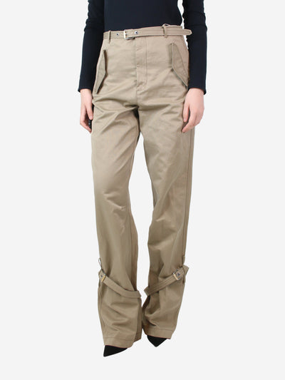 Beige canvas belted blouson pants - size UK 8 Trousers Dion Lee 