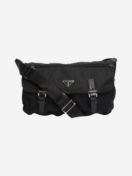 Black nylon satchel bag product image