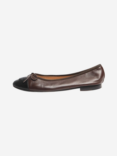 Brown and black CC ballet flats - size EU 38.5 (UK 5.5) Flat Shoes Chanel 