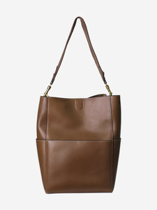 Celine Brown Sangle leather bucket shoulder bag