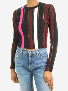 Proenza Schouler Multicoloured striped ribbed lace top - size XS