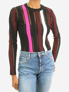 Proenza Schouler Multicoloured striped ribbed lace top - size XS