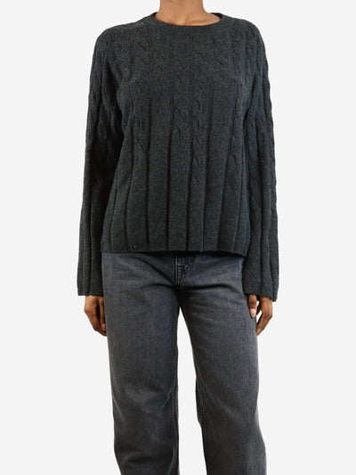 Dark grey cable knit jumper - size XS